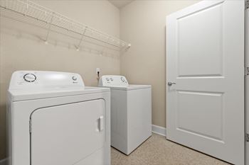 White washing machine and dryer